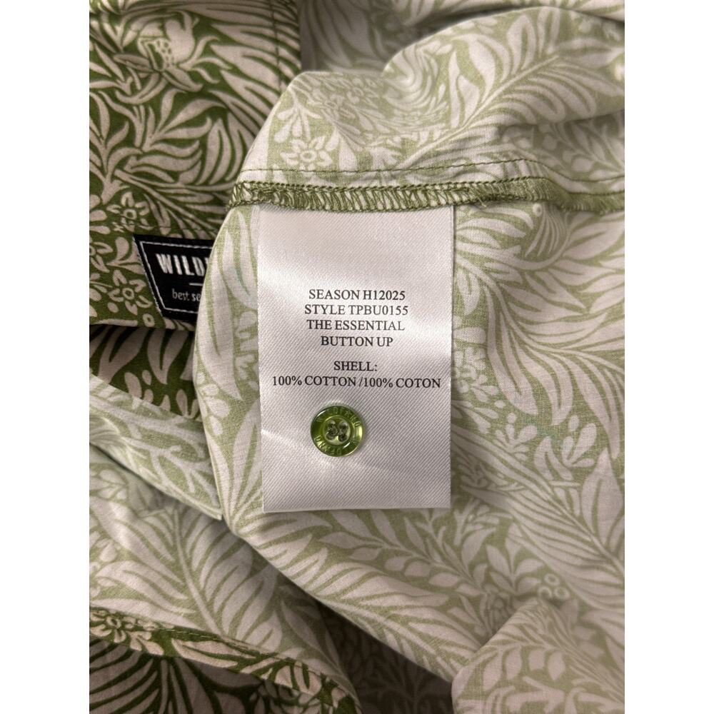 Wildfang Green Leaf Print Short Sleeve Button-Down Shirt - Picture 8 of 8